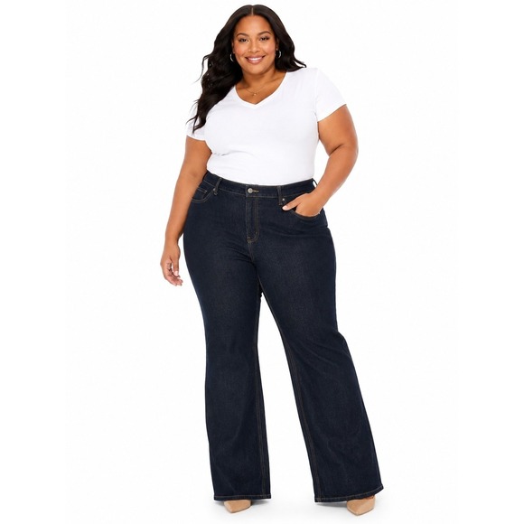 Old Navy Denim - Old Navy Extra High Rise Baby Boot Cut Dark Jeans Size 18 Petite Cowgirl Western